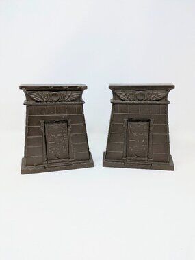 1920s "Egyptian Tomb" Bookends by Bradley & Hubbard